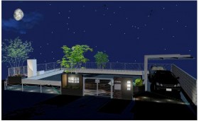 夜　横浜　外構プラン