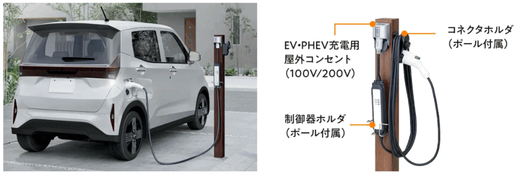 Yamasoブログ LIXILお役立ち情報 エクステリアでいいコトコラム 101 充電ケーブルがすっきりまとまるEVコンセントポール Yamasoブログ LIXILお役立ち情報 エクステリアでいいコトコラム 101 充電ケーブルがすっきりまとまるEVコンセントポール