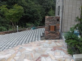 門壁石張り