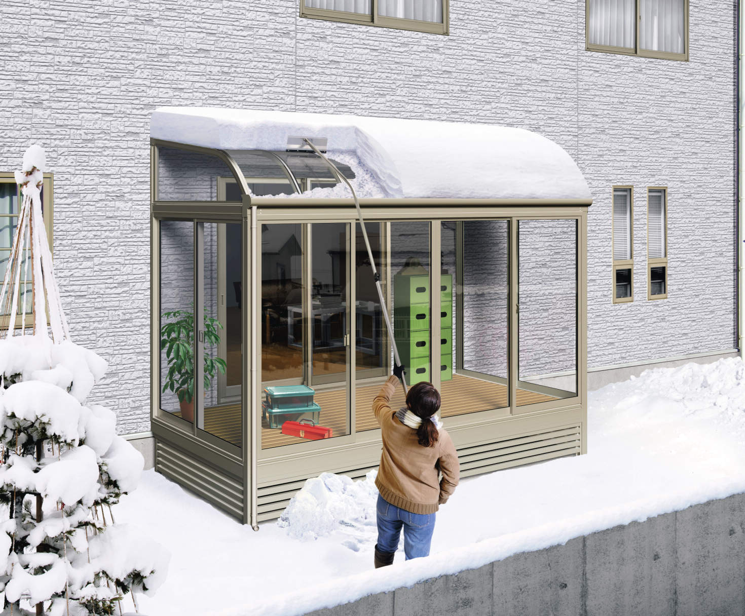 市場 カーポート オプション三協アルミ 三協立山雪おろし棒おっとせいG標準